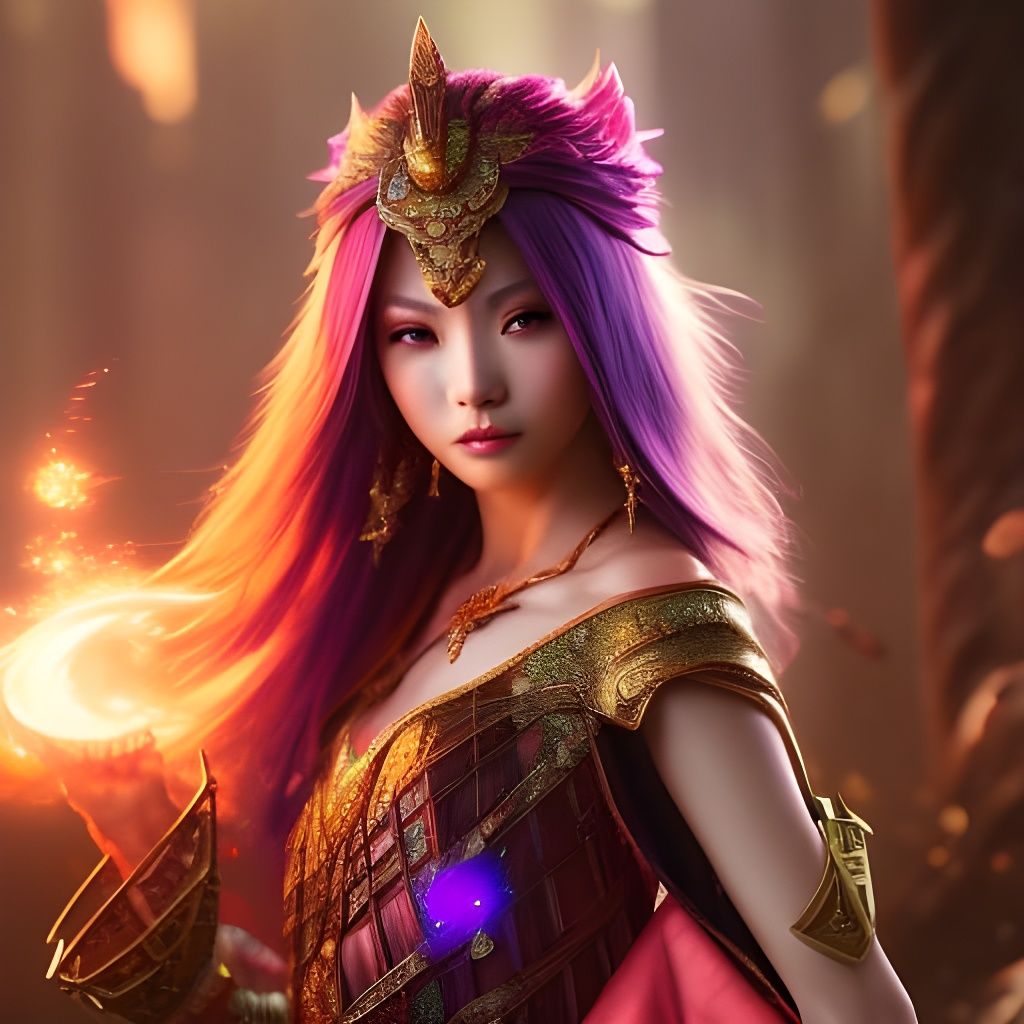 Japanese Sorceress of the Sun - AI Generated Artwork - NightCafe Creator