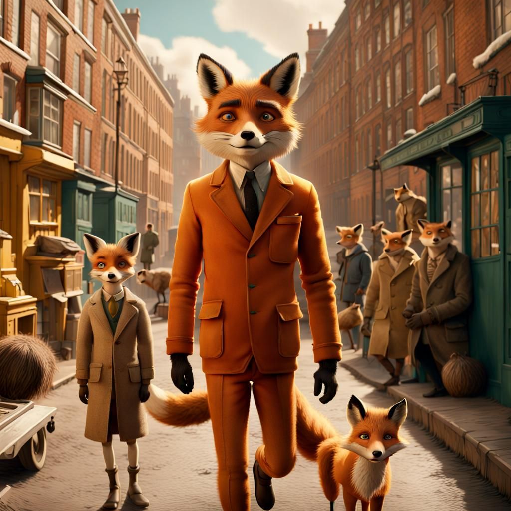 Fantastic Mister Fox, Wes Anderson style, amazingly hyperdet...