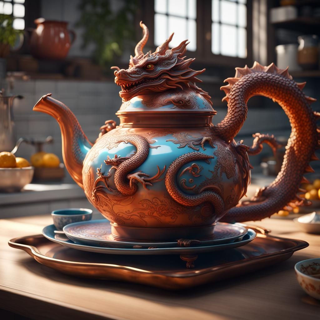Dragon Teapot 231202L AI Generated Artwork NightCafe Creator