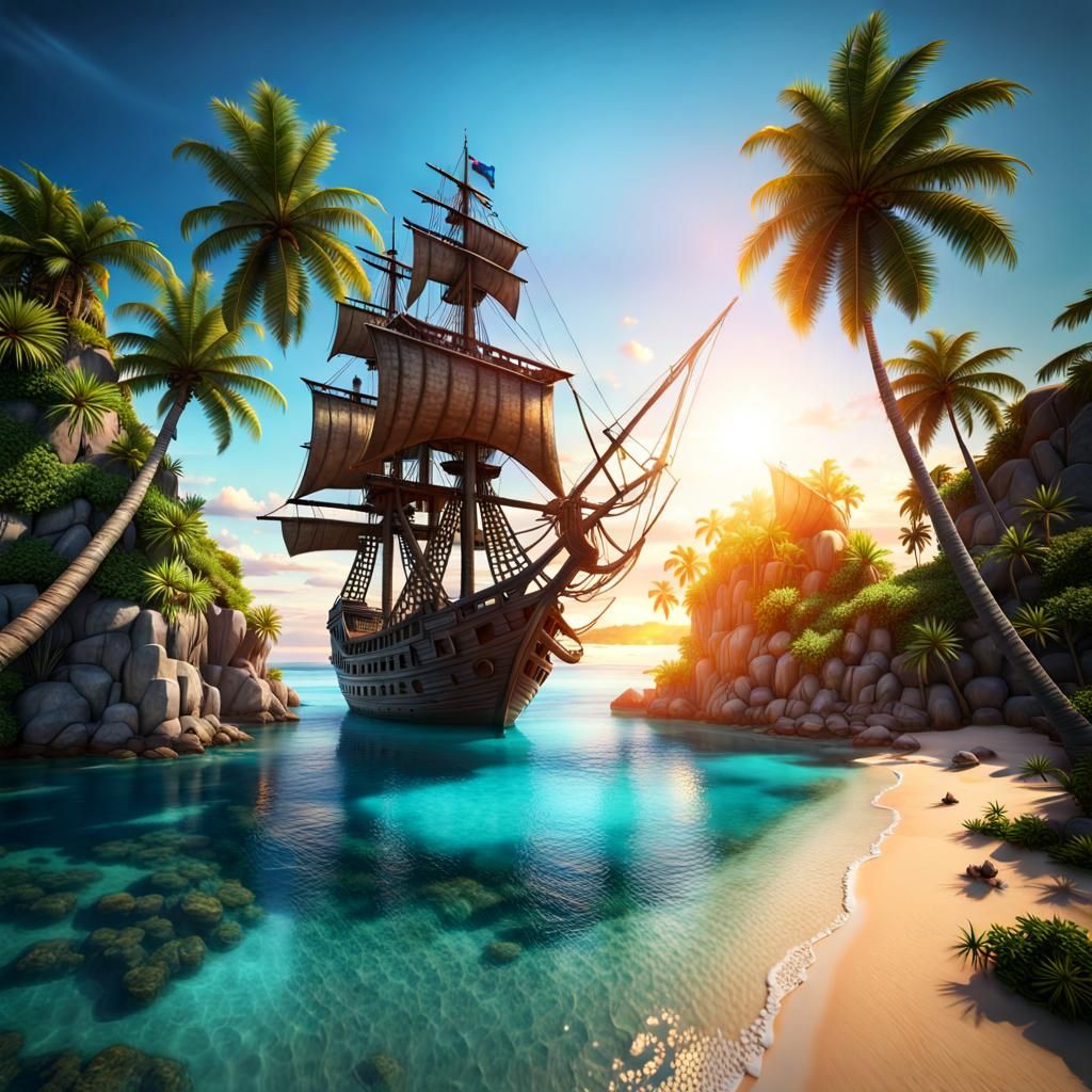 A paradise hideout - AI Generated Artwork - NightCafe Creator