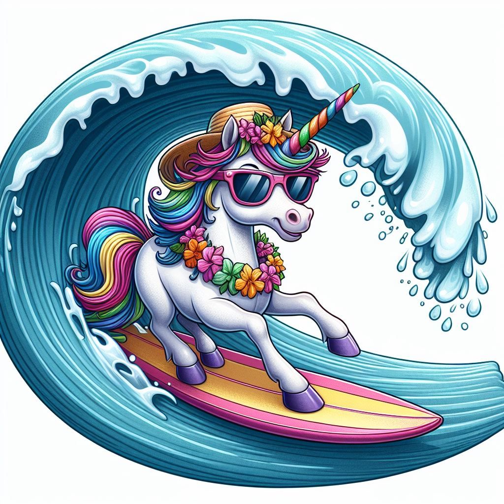 surf'n unicorn in the tube