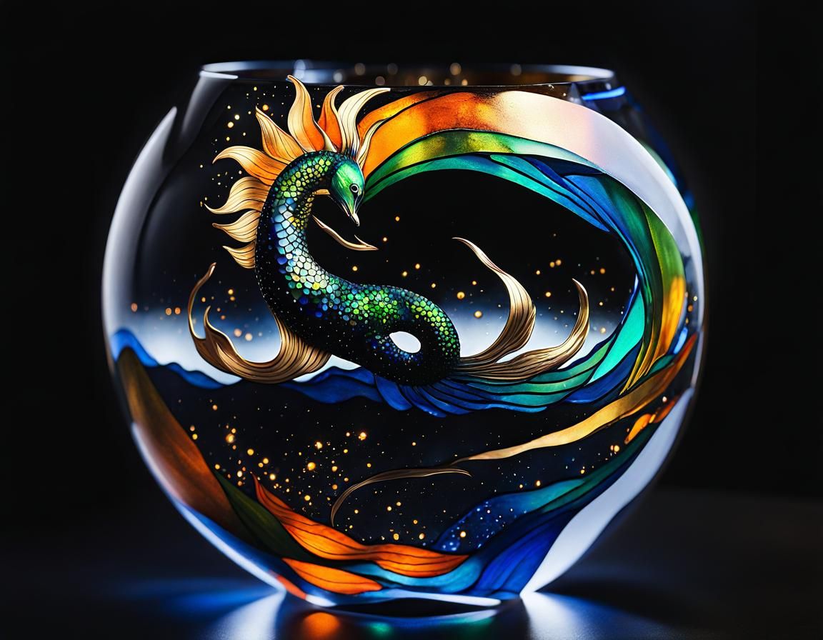 Holographic Merman in Cosmic Astral Illustration