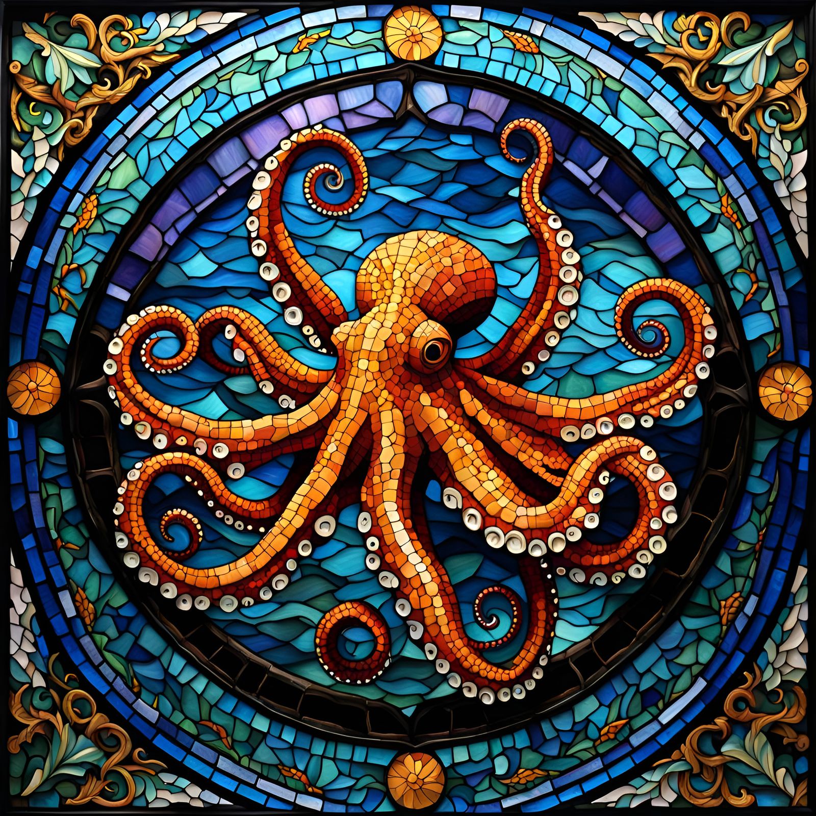 Octopus Mosiac  by @Skullvia