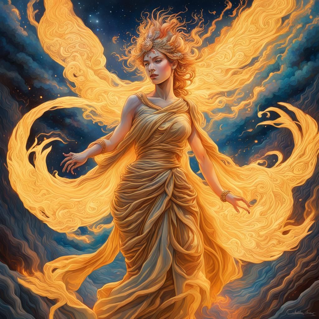 Flaming Goddess - AI Generated Artwork - NightCafe Creator