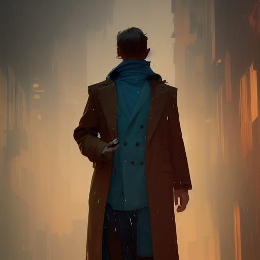 Person in an overcoat
