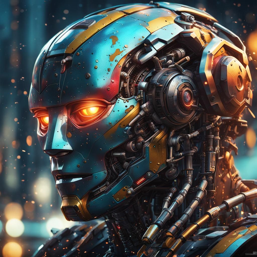 cinematic robot face
