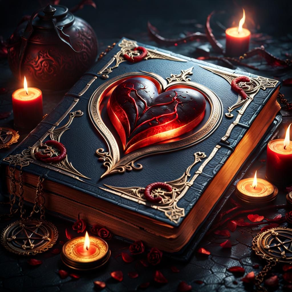 Curse book of the Heavy Heart - AI Generated Artwork - NightCafe Creator