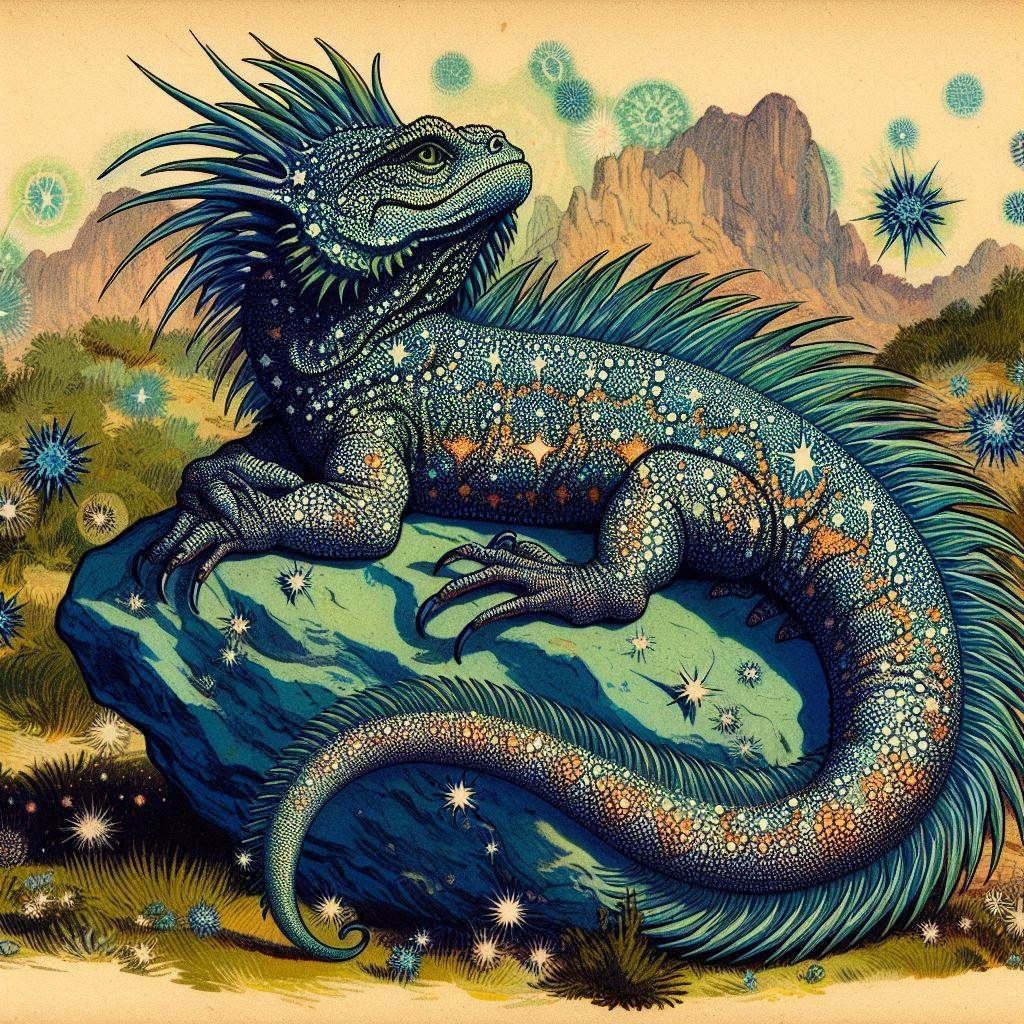 Galactic Blue Clawed Lizard