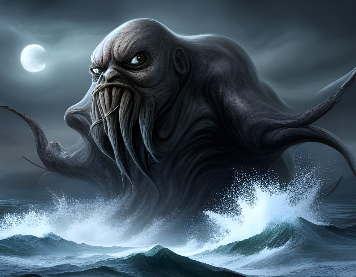 Cthulha, rising up from the sea. - AI Generated Artwork - NightCafe Creator