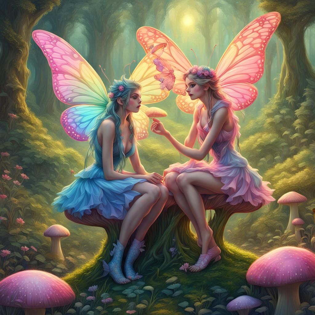 Pastel Fairies Too - AI Generated Artwork - NightCafe Creator