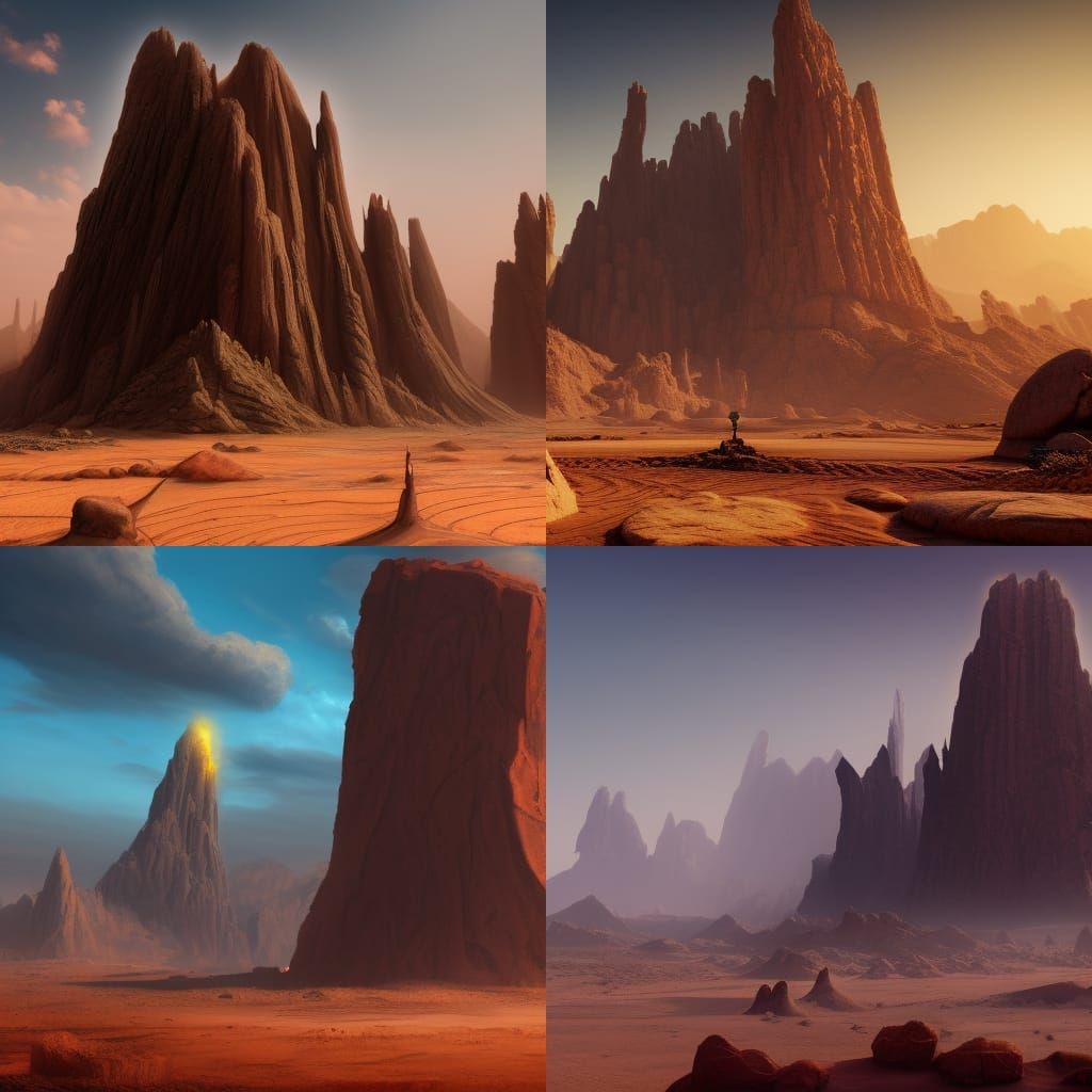 Monolith in the desert - AI Generated Artwork - NightCafe Creator