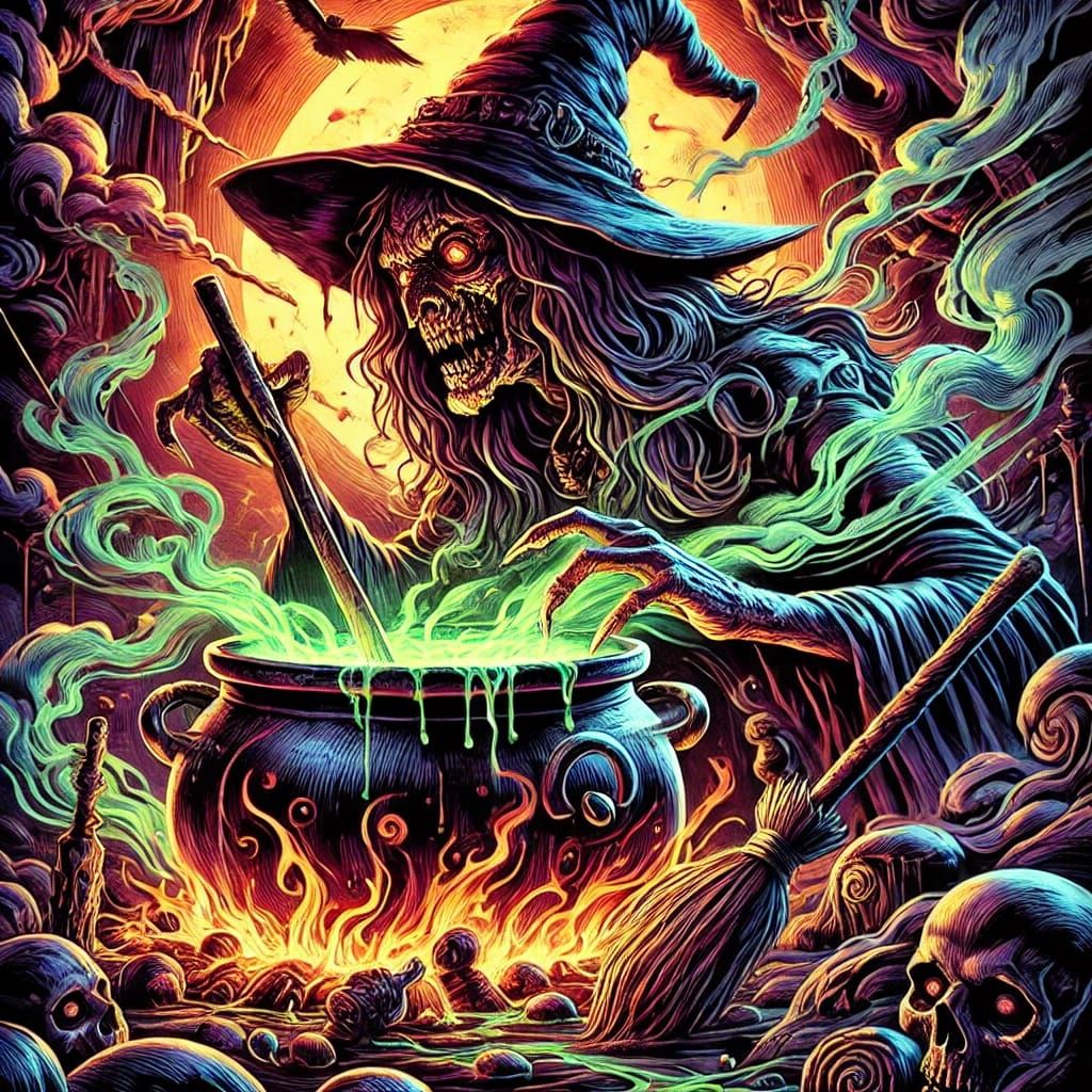 Wicked Witch Brewing up a Spell