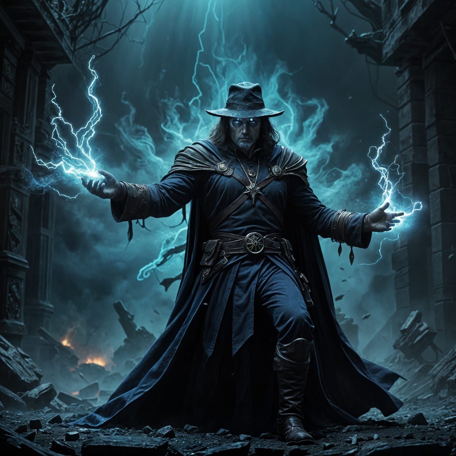 Magical Gunsmen Wizard in Cinematic Pose