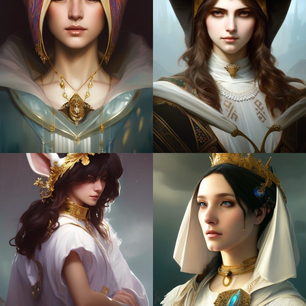 Human Priestess with a Bunny Head - AI Generated Artwork - NightCafe ...