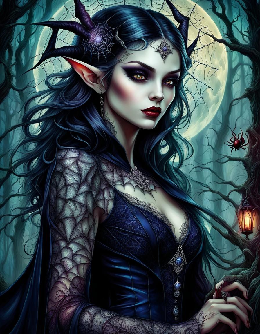 Dark gothic elf - AI Generated Artwork - NightCafe Creator