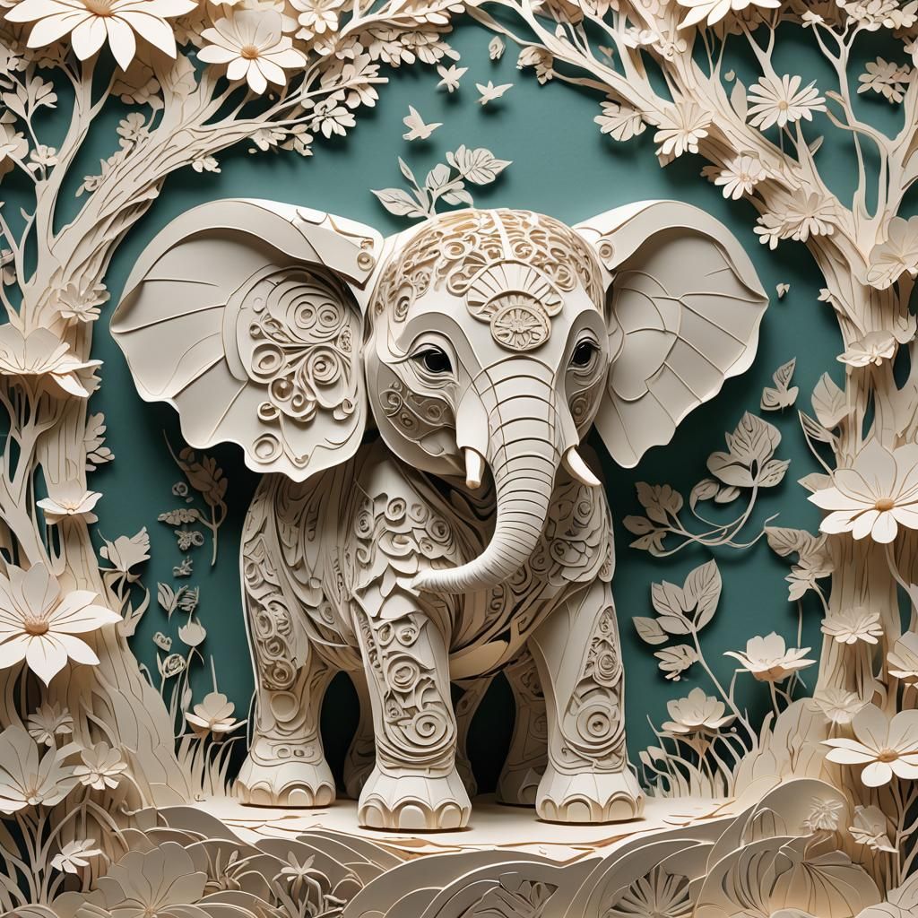 Kirigami Elephant