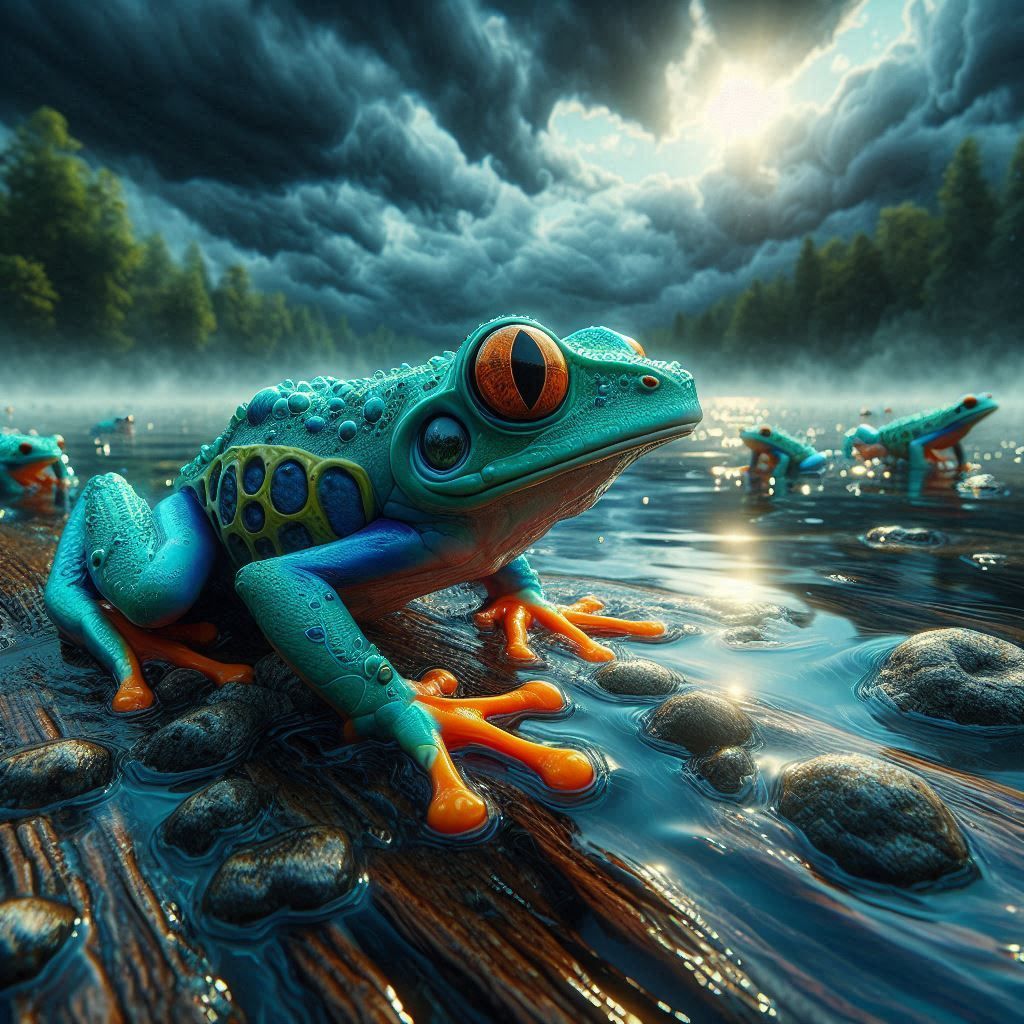 frog under the storm
