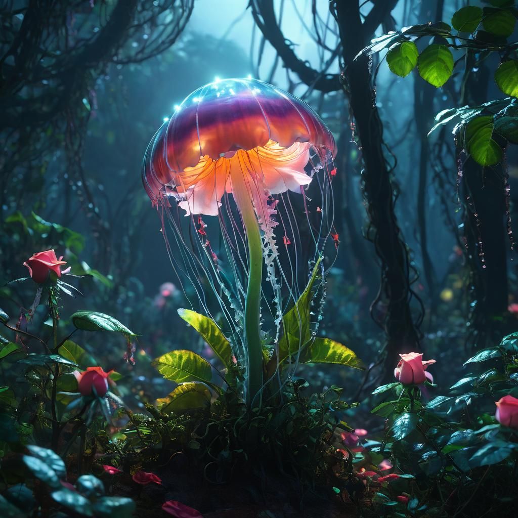 Jellyfish flower  by @Superbear