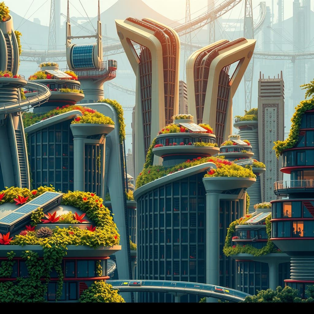 Solarpunk metropolis  by @Mumbai AI