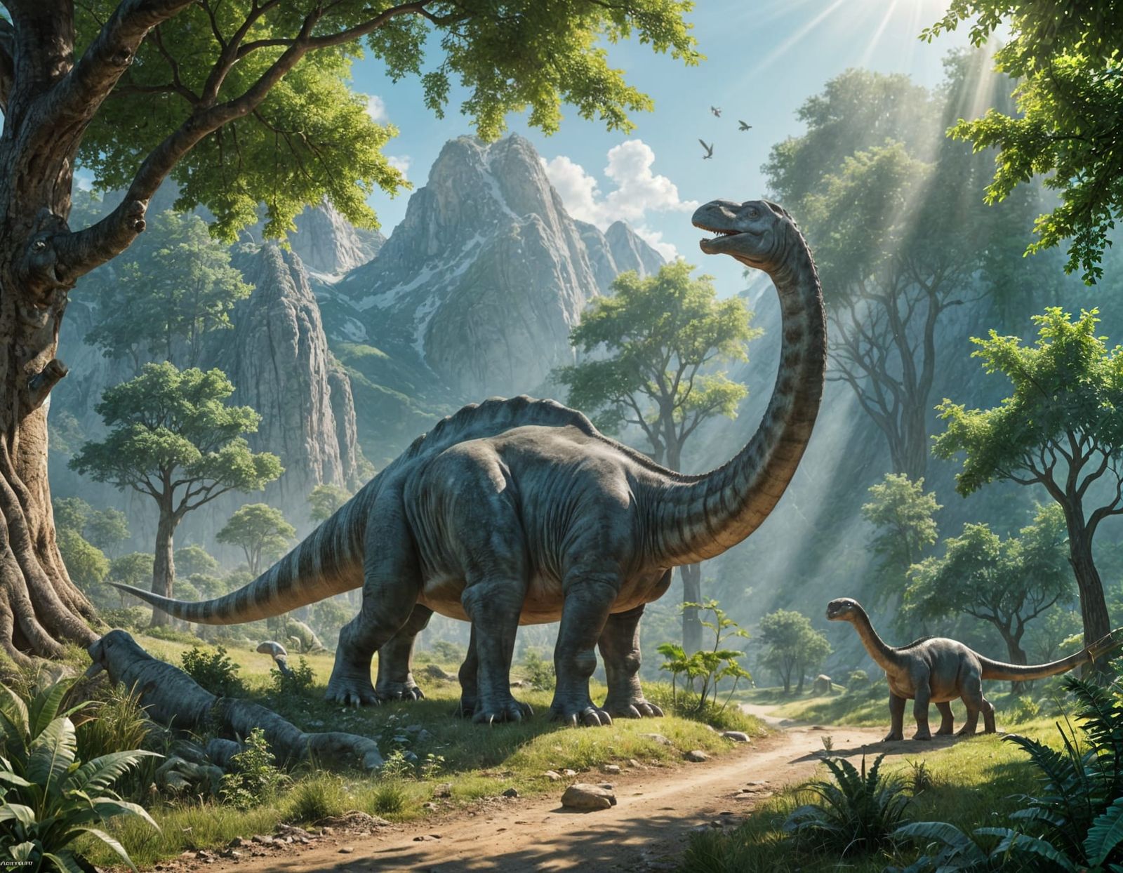 Eine Herde Brontosaurus mit ihren Jungen   by @EHACKMANN 