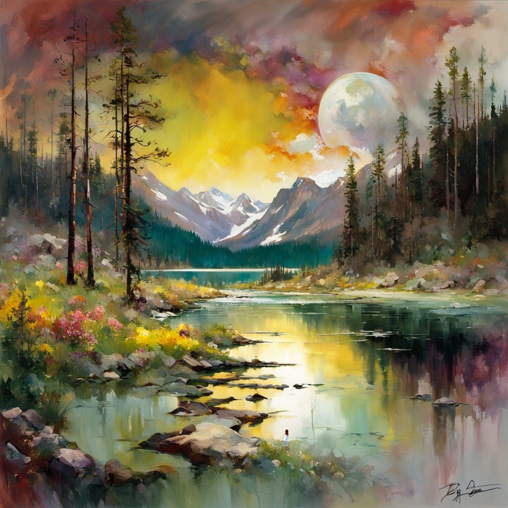 Yosemite in springtime at red copper sunset   by @Mapont