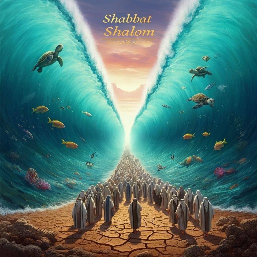 Ancient Israelites Walk on Parted Red Sea in Timeless Celebr...