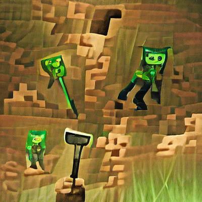 Creeper (oh man)
So way back in the mine
Got our pickaxe swi...