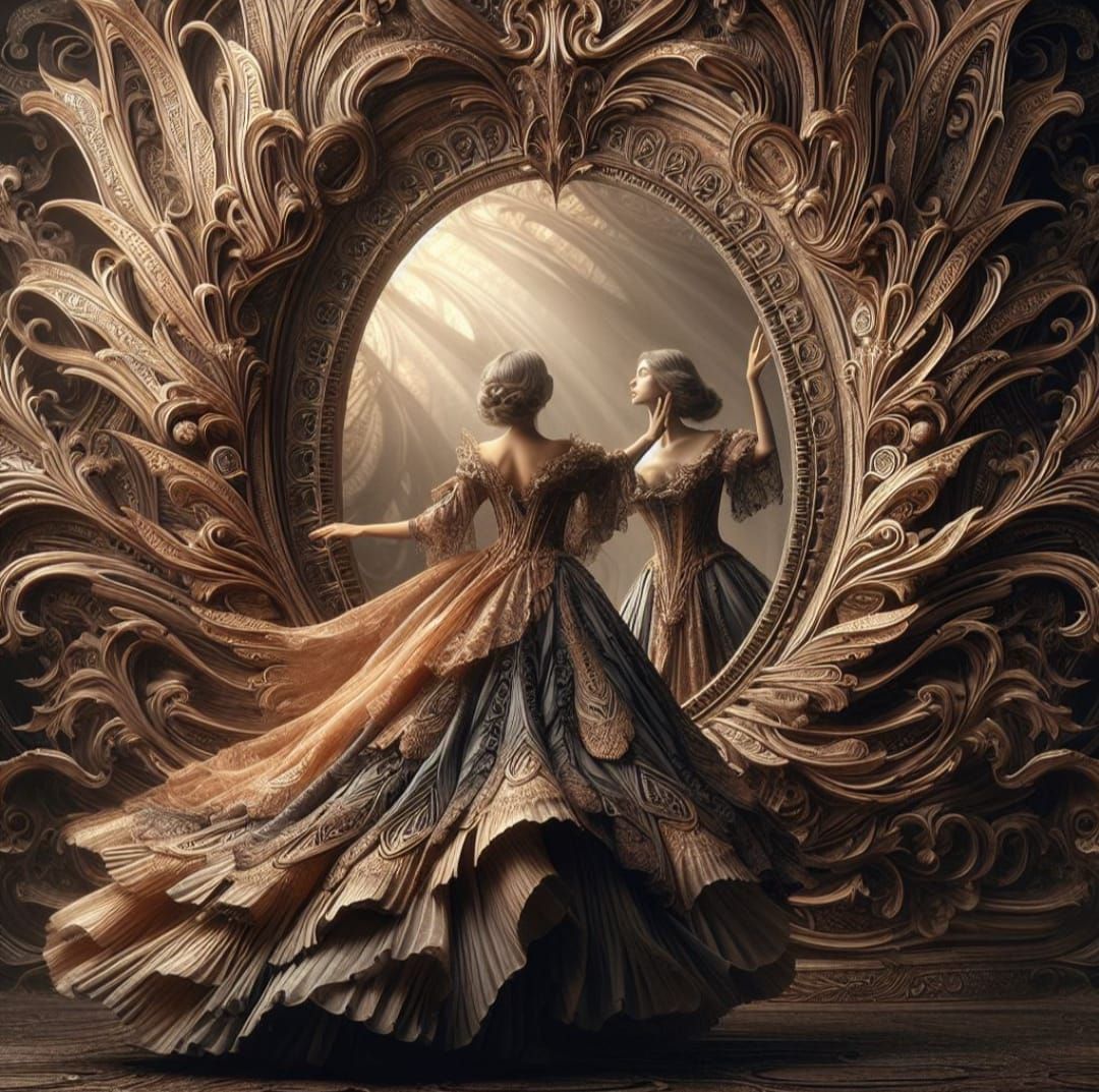 Lovely Lady In The Mirror