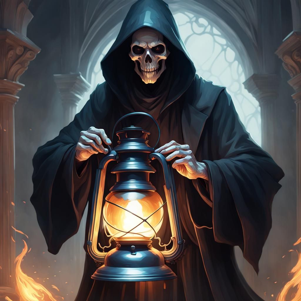 Grim Reaper holding an lantern 