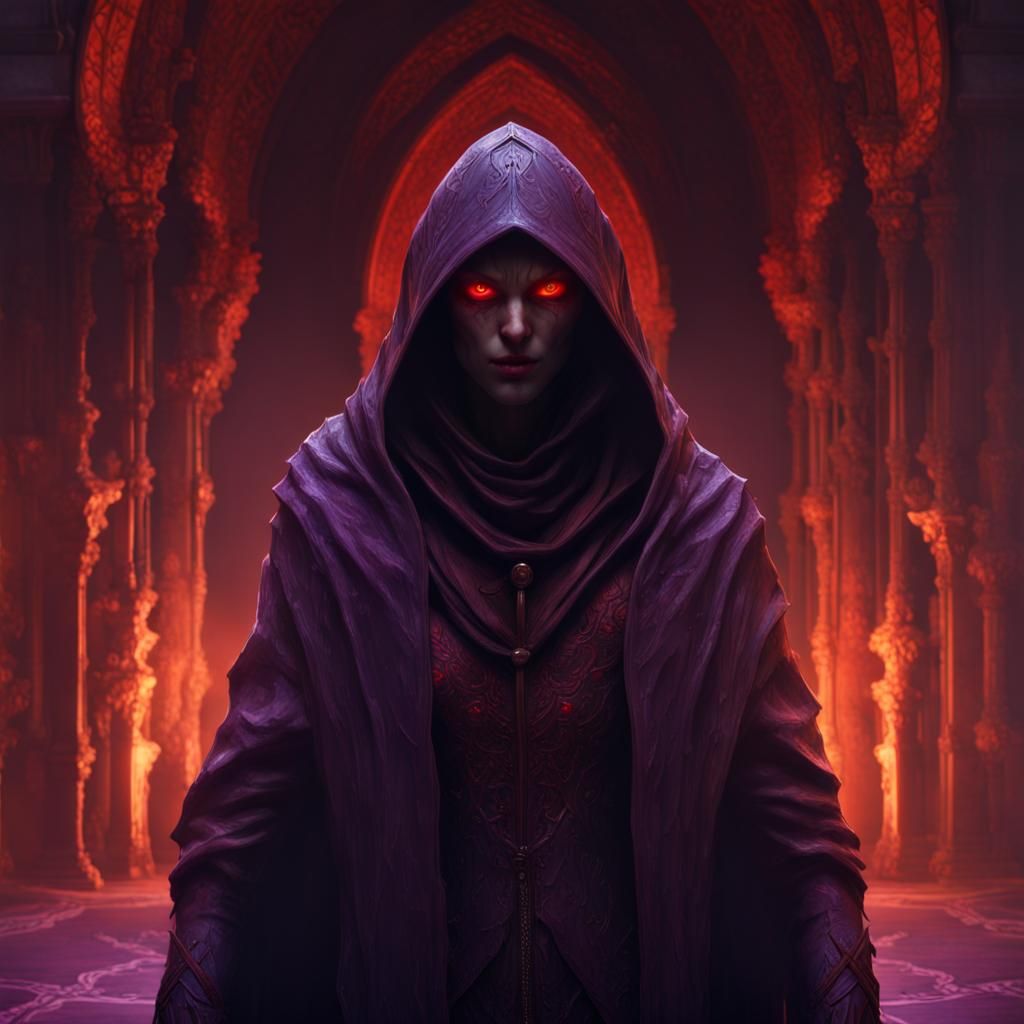 Hooded Figure With Glowing Red Eyes - AI Generated Artwork - NightCafe ...