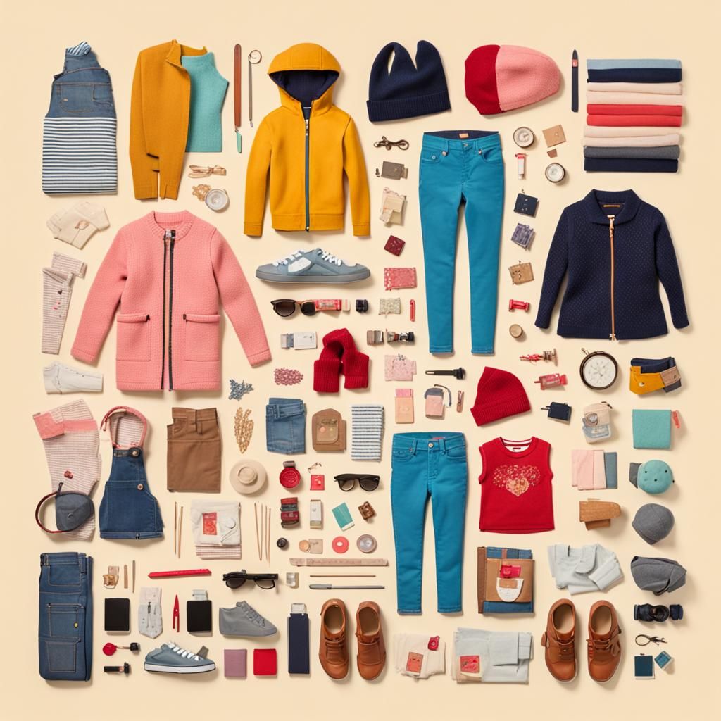Knolling girl‘s wardrobe