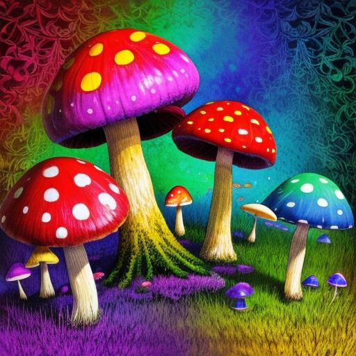 psychedelic mushrooms - AI Generated Artwork - NightCafe Creator