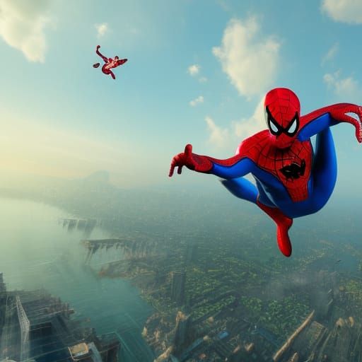 Spiderman selfie while skydiving #2 - AI Generated Artwork - NightCafe ...