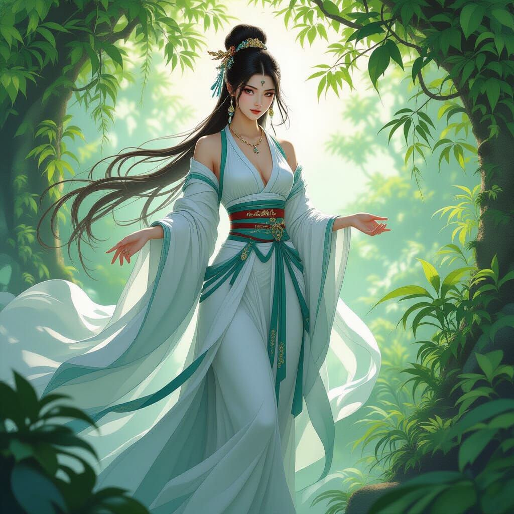 Mystical Chinese Goddess in Ethereal Light