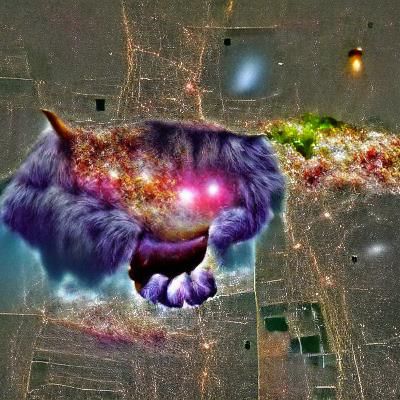 A giant cat eats the universe