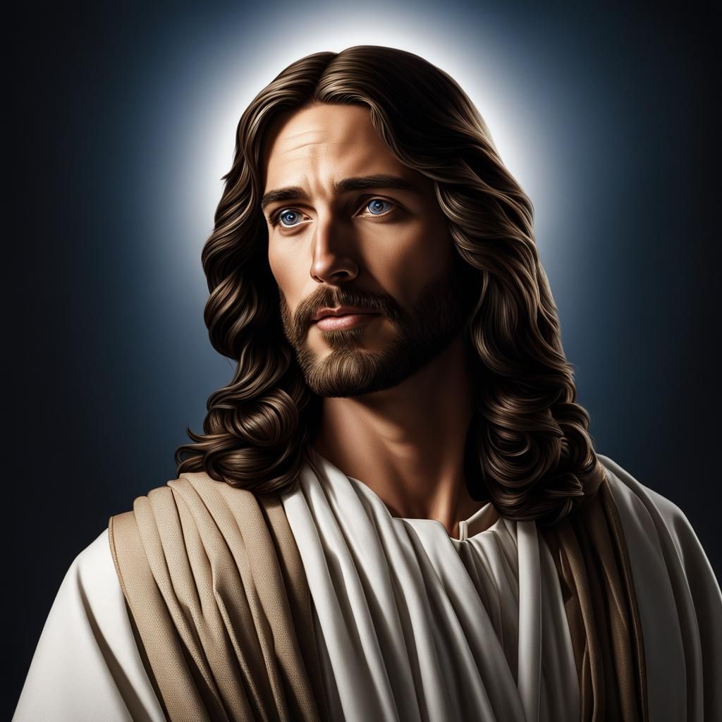 Jesus with Blue Eyes - AI Generated Artwork - NightCafe Creator