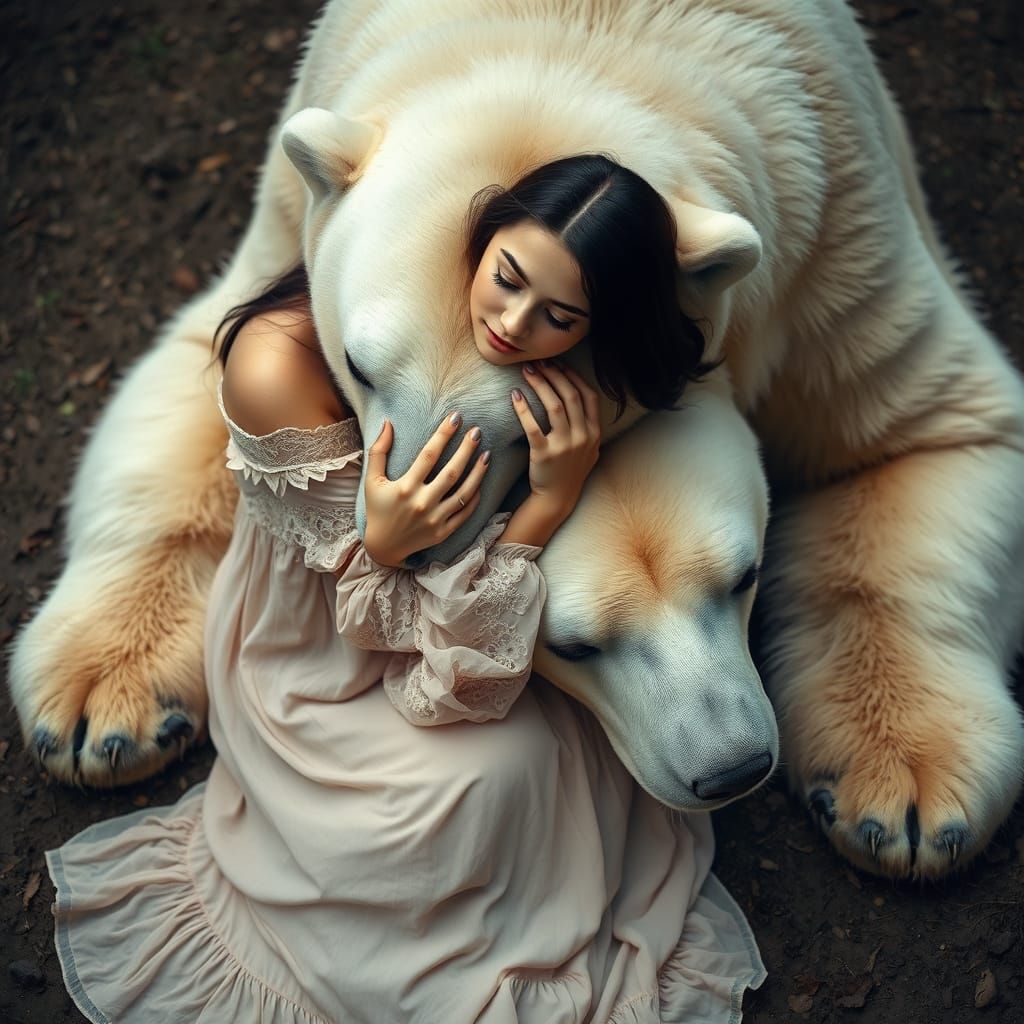 A young woman with long dark hair and light skin, likely in her late teens or early twenties, is seated ...  by @amazoon
