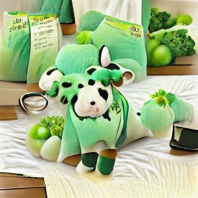 green cow stuffed animal