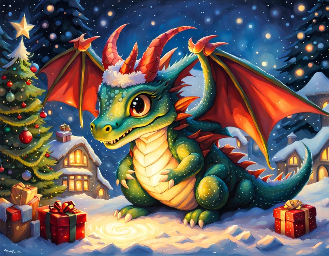 Dragon's First Christmas  by @Seivitae