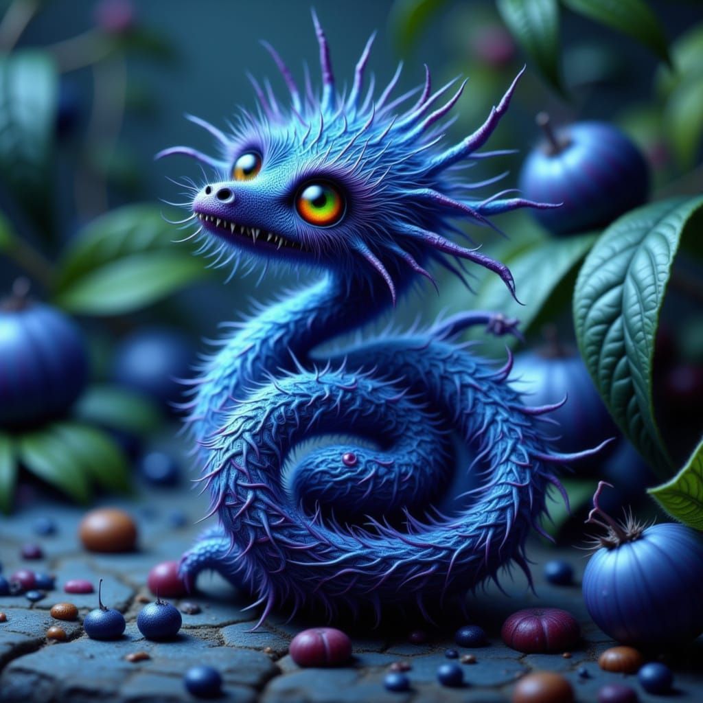 Teeny Tiny Blueberry Dragon is super shy and says hello then looks back at us while going away.