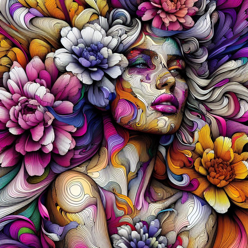 Floral pattern portraits