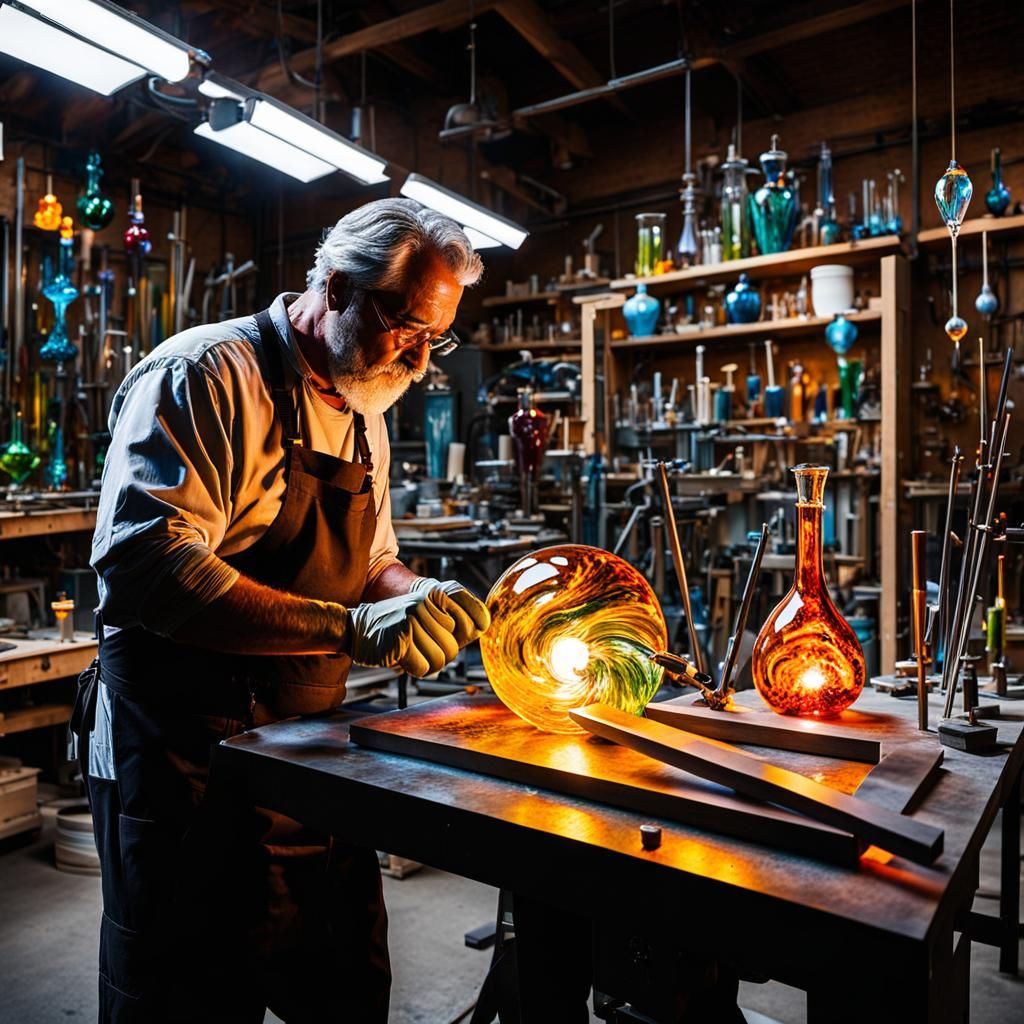 The glass artist  by @HotChubbyBear
