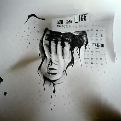 My life is a lie ink drawing