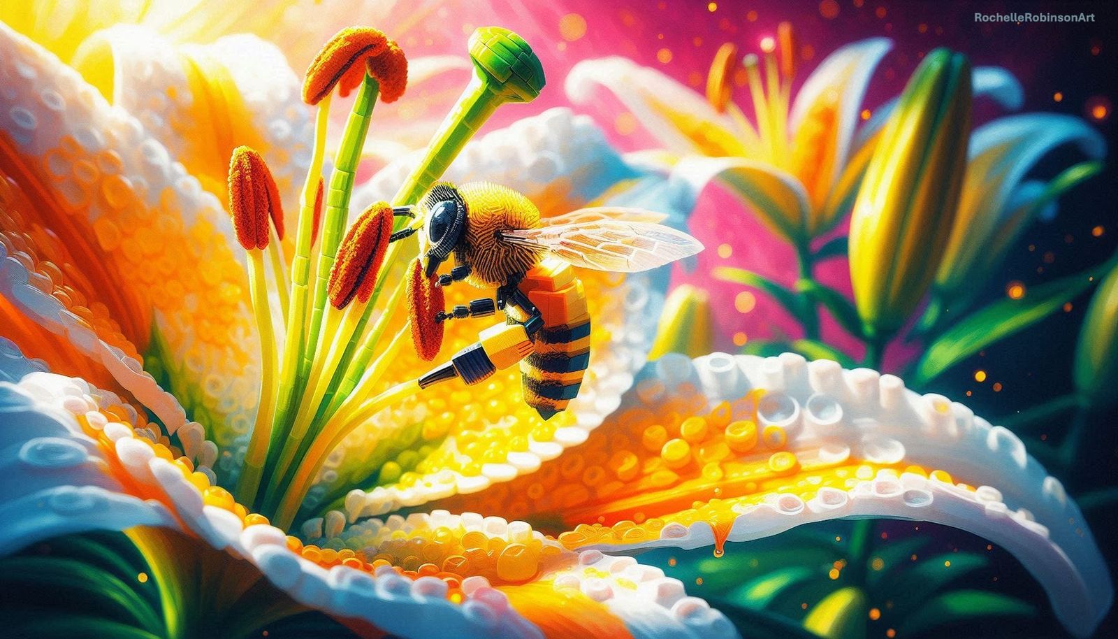 Bee and Lily - Lego Art