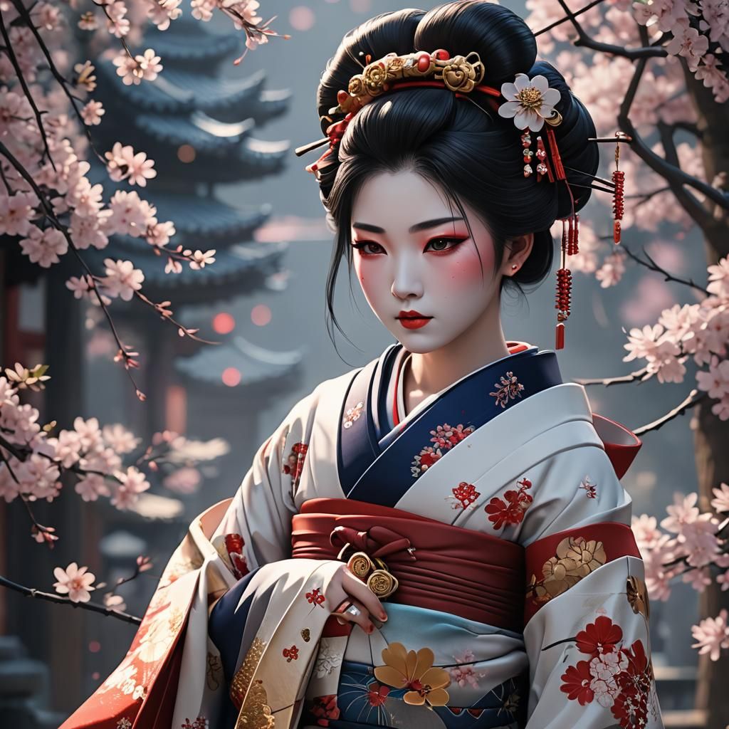 beautiful geisha - AI Generated Artwork - NightCafe Creator