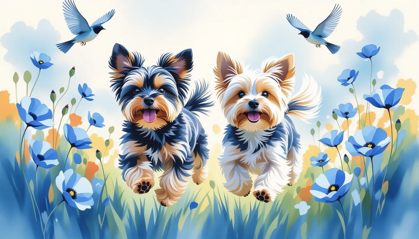 Yorkie - robót.
 #genshinimpact pixiv, extremely detailed, aesthetic, concept art, ultrafine detail, breathtaking, 8k resolution, vray traci...