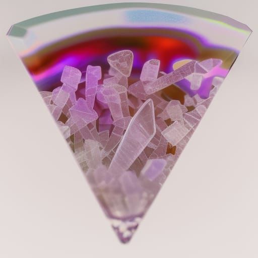 Crystal pizza 🍕 glass pizza slice 🍕 low opacity, white col...