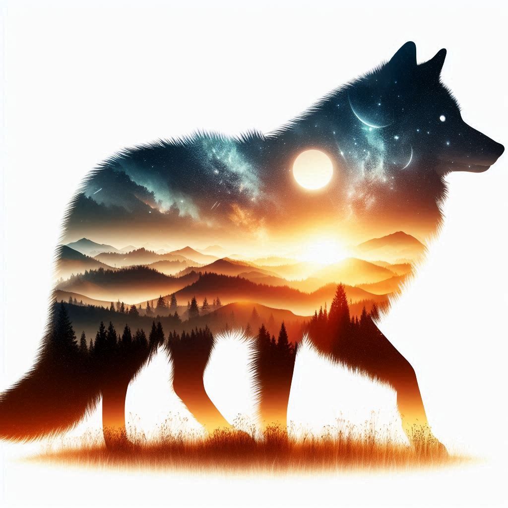 double exposure beautiful fantasy portrait landscape..