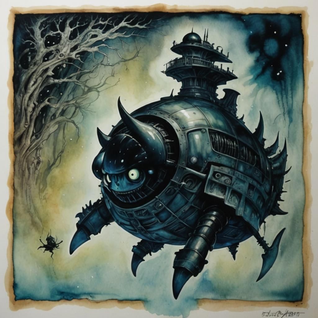 The thief.  Studio Ghibli mixed media cel-shaded watercolor ...