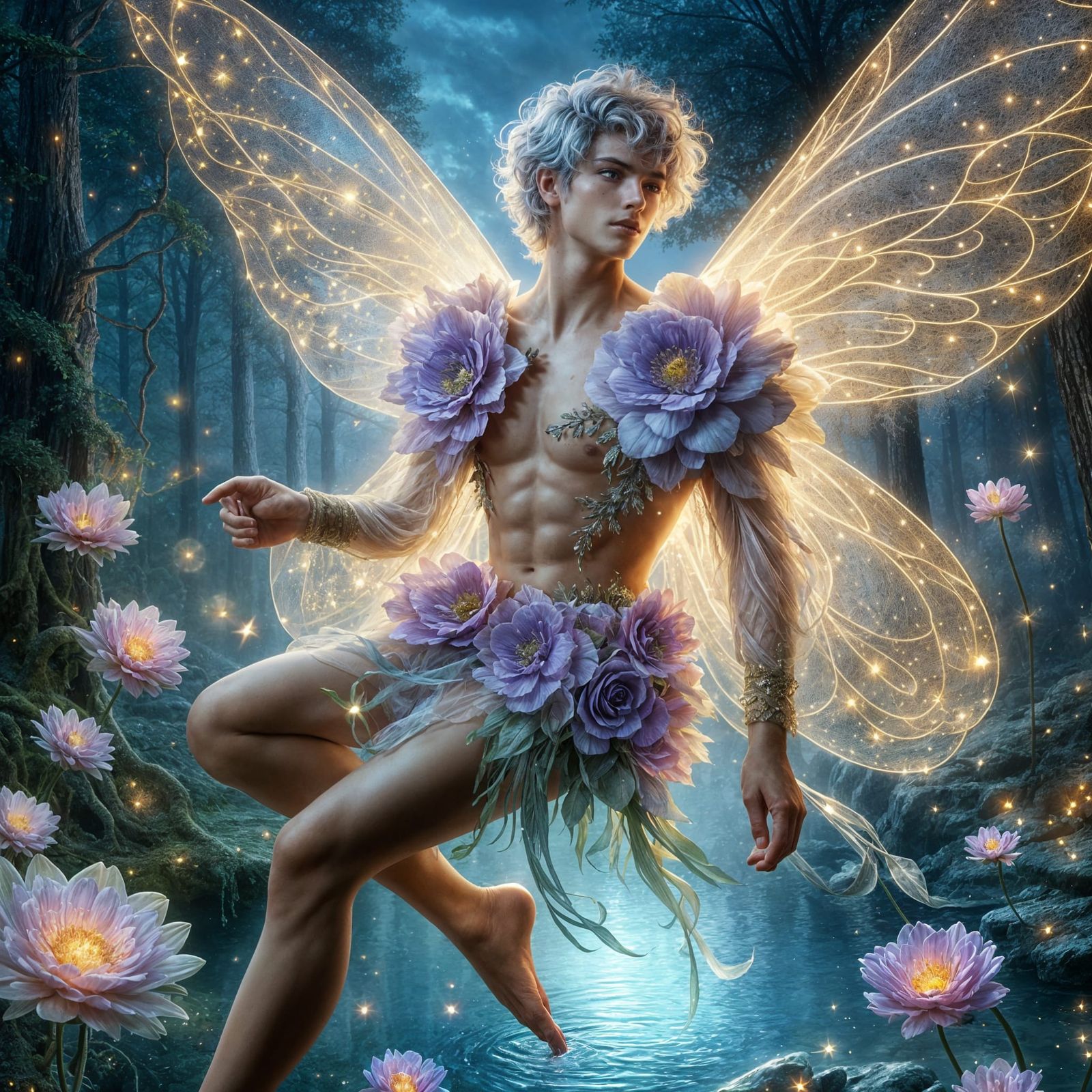 Lavender Fairy Above a Pond  by @MasterRed